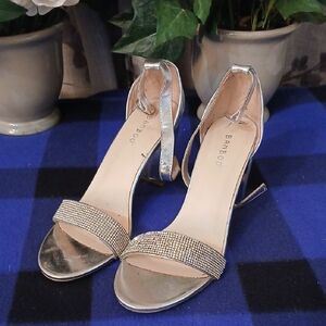 BAMBOO Shimmering Silver Heels